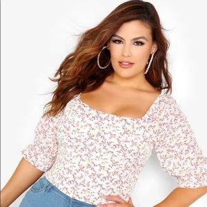 Plus Size Floral Crop Top